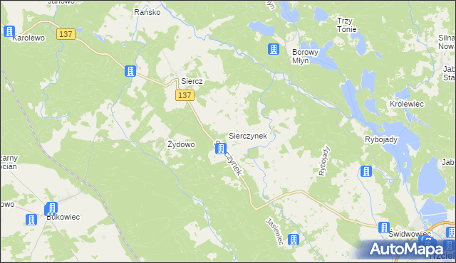 mapa Sierczynek, Sierczynek na mapie Targeo