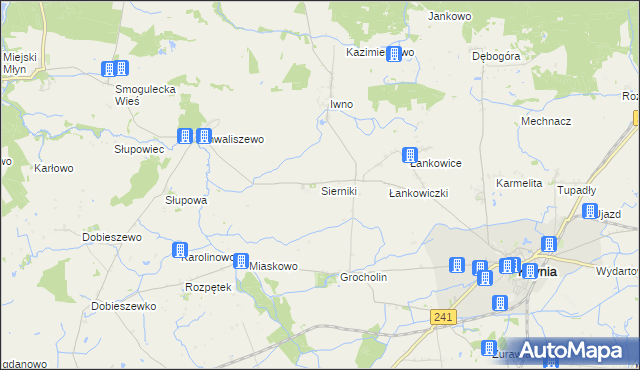 mapa Sierniki gmina Kcynia, Sierniki gmina Kcynia na mapie Targeo