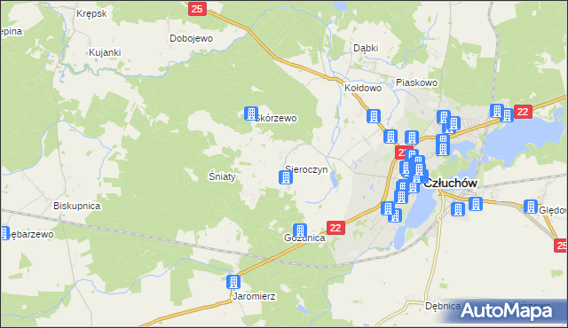 mapa Sieroczyn, Sieroczyn na mapie Targeo