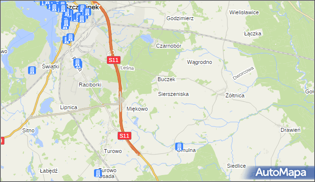 mapa Sierszeniska, Sierszeniska na mapie Targeo