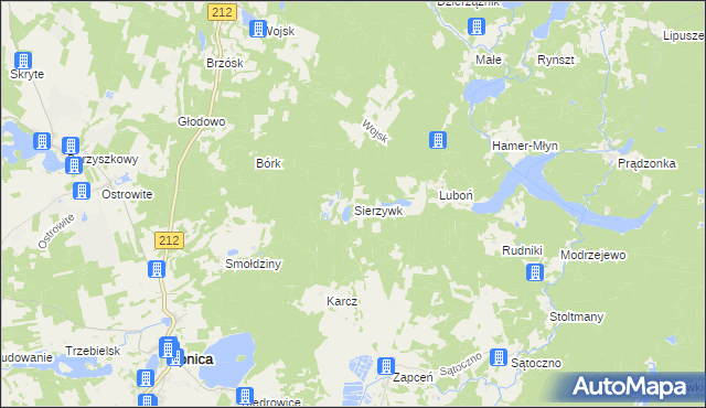 mapa Sierzywk, Sierzywk na mapie Targeo