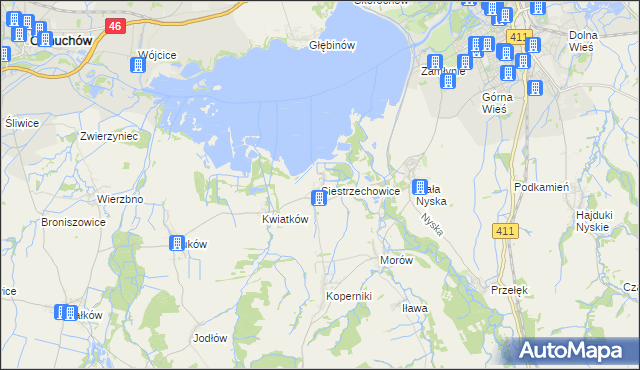 mapa Siestrzechowice, Siestrzechowice na mapie Targeo