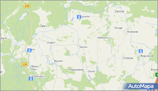 mapa Sikorki, Sikorki na mapie Targeo