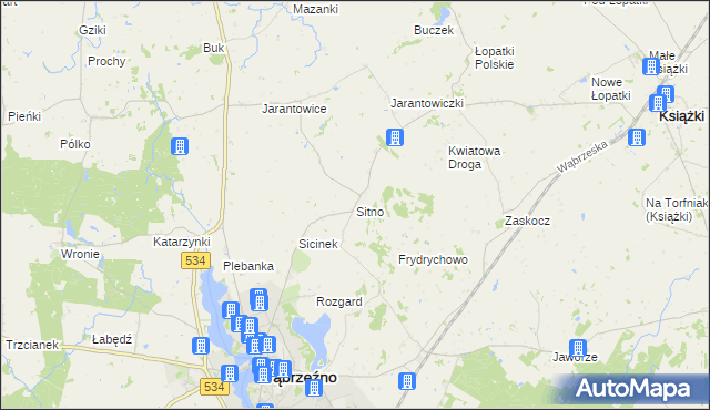 mapa Sitno gmina Ryńsk, Sitno gmina Ryńsk na mapie Targeo