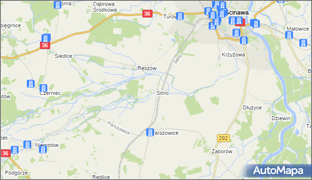 mapa Sitno gmina Ścinawa, Sitno gmina Ścinawa na mapie Targeo