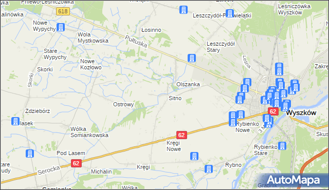 mapa Sitno gmina Wyszków, Sitno gmina Wyszków na mapie Targeo