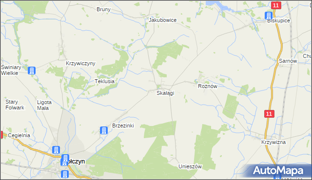 mapa Skałągi, Skałągi na mapie Targeo