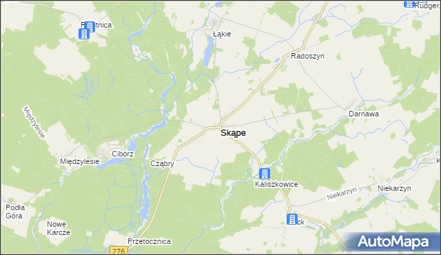mapa Skąpe powiat świebodziński, Skąpe powiat świebodziński na mapie Targeo
