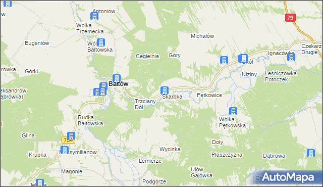 mapa Skarbka, Skarbka na mapie Targeo