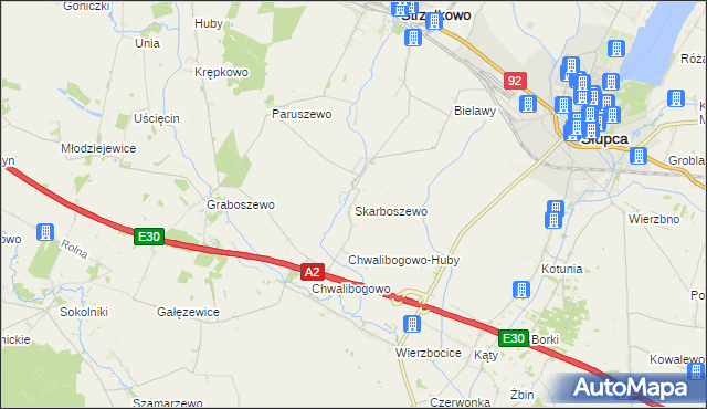 mapa Skarboszewo gmina Strzałkowo, Skarboszewo gmina Strzałkowo na mapie Targeo