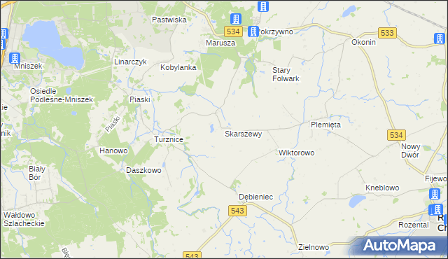 mapa Skarszewy gmina Grudziądz, Skarszewy gmina Grudziądz na mapie Targeo