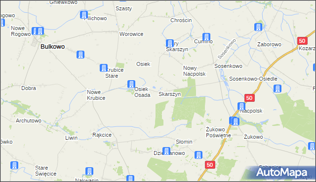 mapa Skarszyn gmina Naruszewo, Skarszyn gmina Naruszewo na mapie Targeo