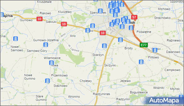 mapa Skarżyn gmina Płońsk, Skarżyn gmina Płońsk na mapie Targeo