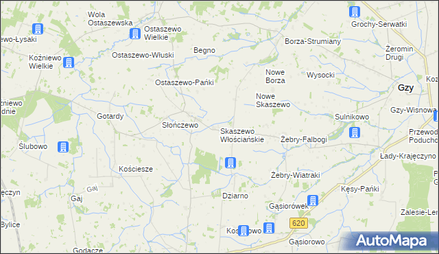 mapa Skaszewo Włościańskie, Skaszewo Włościańskie na mapie Targeo