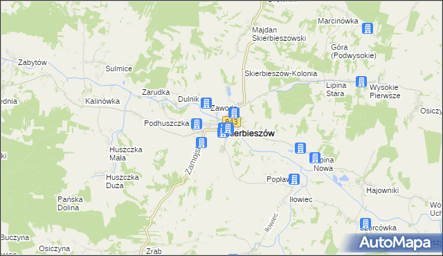 mapa Skierbieszów, Skierbieszów na mapie Targeo