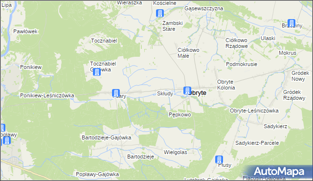 mapa Skłudy, Skłudy na mapie Targeo