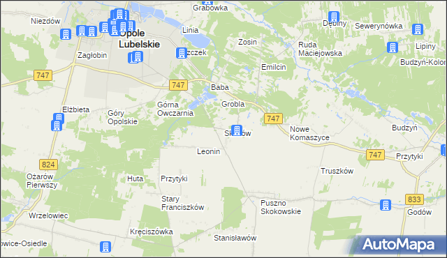 mapa Skoków gmina Opole Lubelskie, Skoków gmina Opole Lubelskie na mapie Targeo