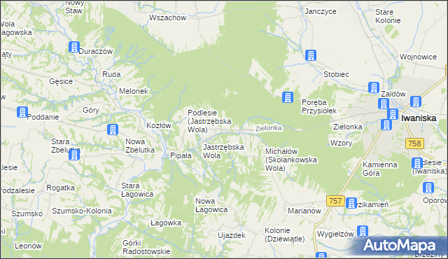 mapa Skolankowska Wola, Skolankowska Wola na mapie Targeo