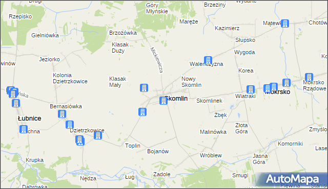 mapa Skomlin, Skomlin na mapie Targeo