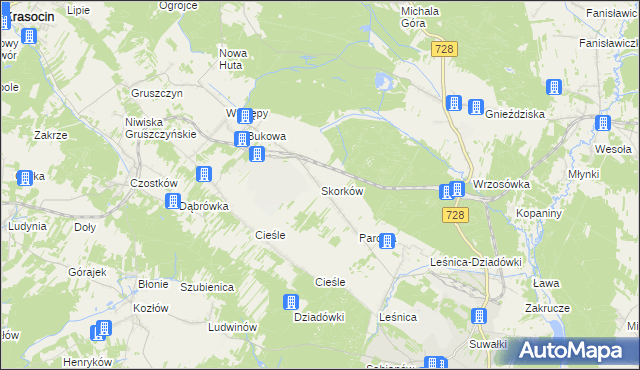 mapa Skorków, Skorków na mapie Targeo