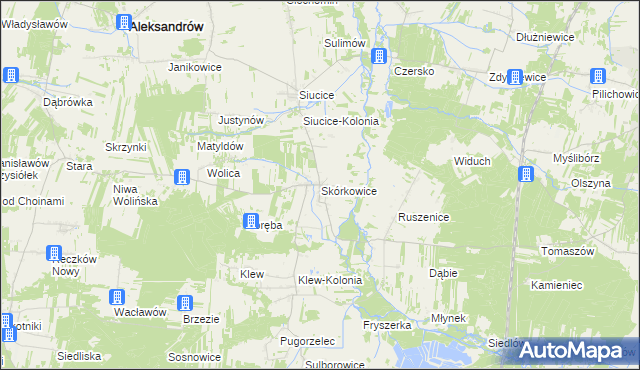 mapa Skórkowice, Skórkowice na mapie Targeo