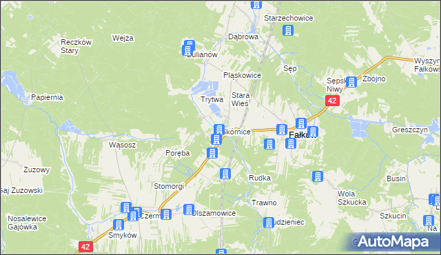 mapa Skórnice, Skórnice na mapie Targeo