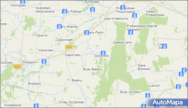 mapa Skórznice, Skórznice na mapie Targeo