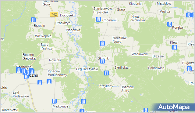 mapa Skotniki gmina Aleksandrów, Skotniki gmina Aleksandrów na mapie Targeo