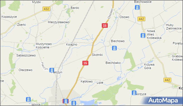 mapa Skotniki gmina Miłosław, Skotniki gmina Miłosław na mapie Targeo