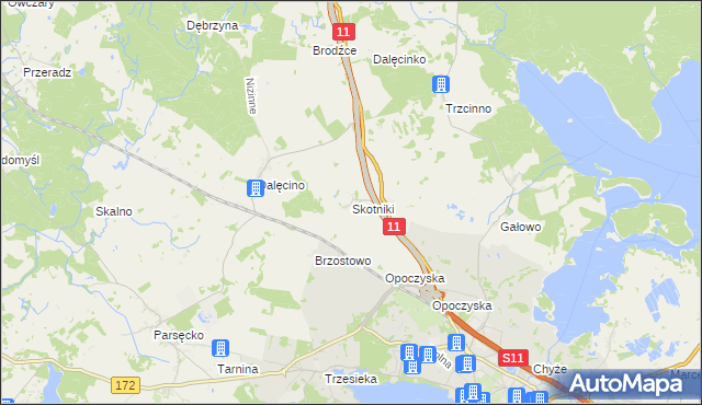 mapa Skotniki gmina Szczecinek, Skotniki gmina Szczecinek na mapie Targeo