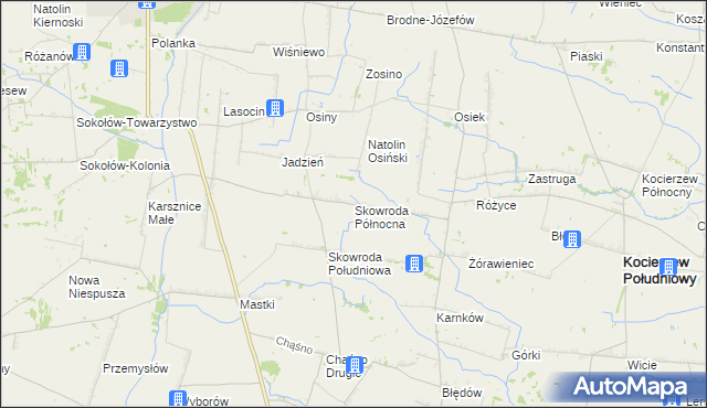 mapa Skowroda Północna, Skowroda Północna na mapie Targeo