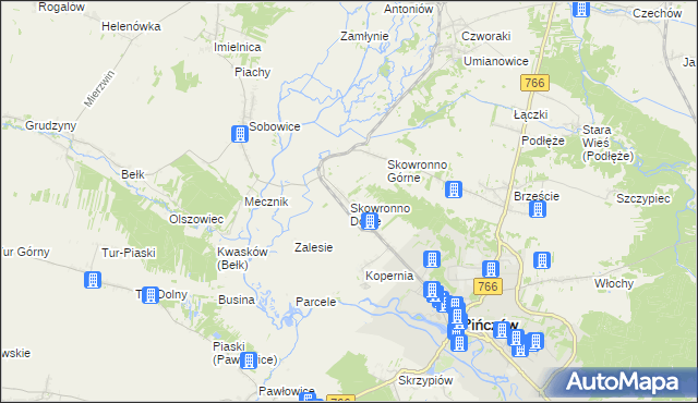 mapa Skowronno Dolne, Skowronno Dolne na mapie Targeo