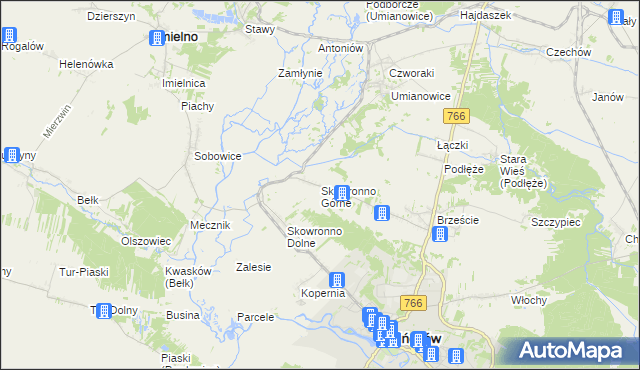 mapa Skowronno Górne, Skowronno Górne na mapie Targeo