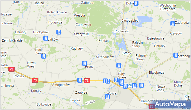 mapa Skrobaczów, Skrobaczów na mapie Targeo