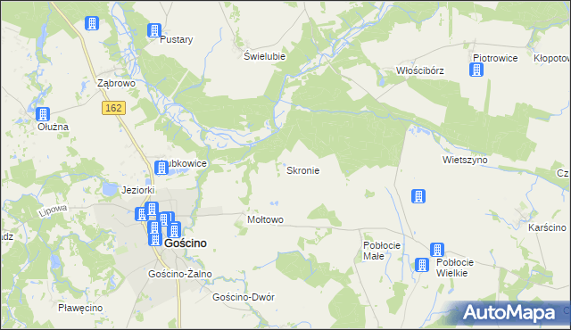 mapa Skronie, Skronie na mapie Targeo