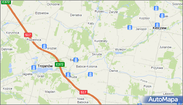 mapa Skruda gmina Trojanów, Skruda gmina Trojanów na mapie Targeo