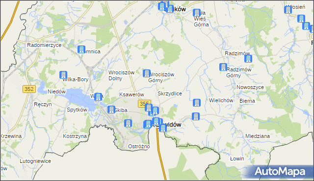 mapa Skrzydlice, Skrzydlice na mapie Targeo