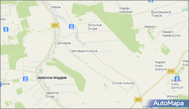 mapa Skrzynice-Kolonia, Skrzynice-Kolonia na mapie Targeo