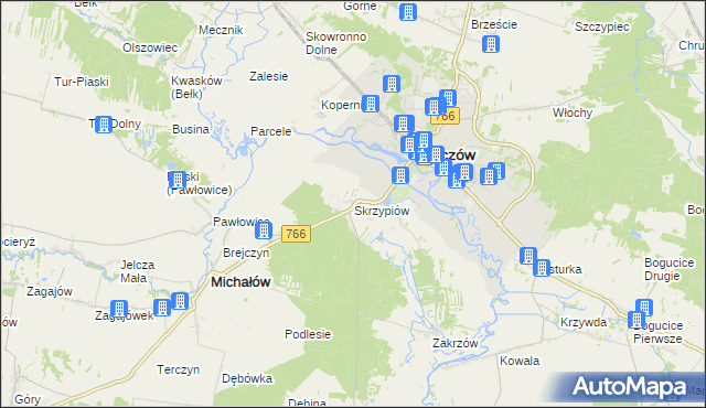 mapa Skrzypiów, Skrzypiów na mapie Targeo