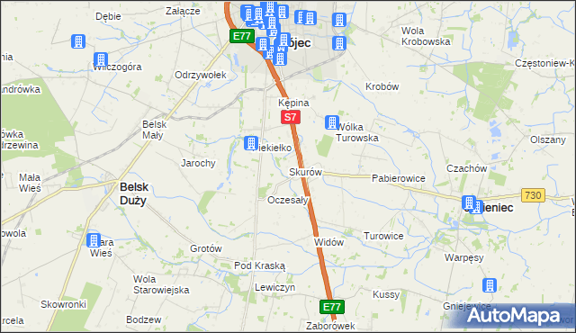 mapa Skurów, Skurów na mapie Targeo