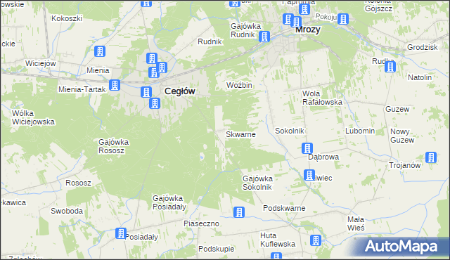 mapa Skwarne, Skwarne na mapie Targeo