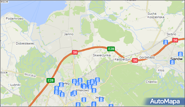 mapa Skwierzynka, Skwierzynka na mapie Targeo