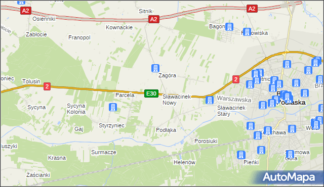 mapa Sławacinek Nowy, Sławacinek Nowy na mapie Targeo