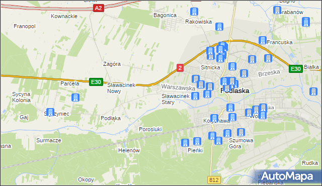 mapa Sławacinek Stary, Sławacinek Stary na mapie Targeo