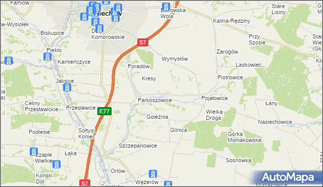 mapa Sławice Szlacheckie, Sławice Szlacheckie na mapie Targeo