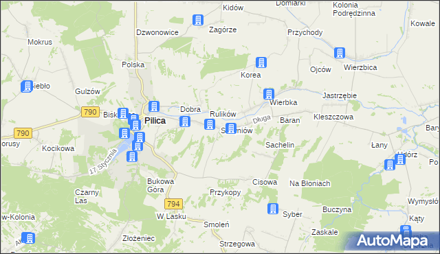 mapa Sławniów, Sławniów na mapie Targeo