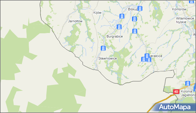 mapa Sławniowice, Sławniowice na mapie Targeo