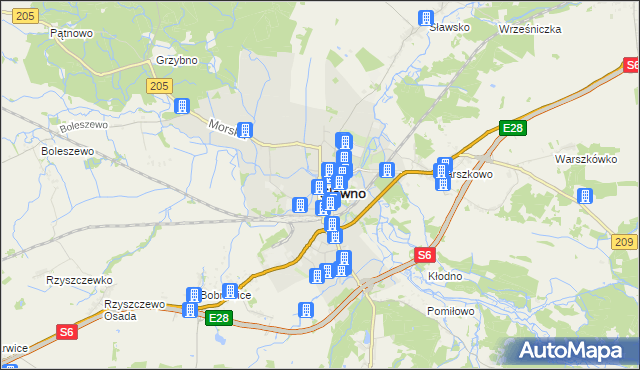 mapa Sławno, Sławno na mapie Targeo