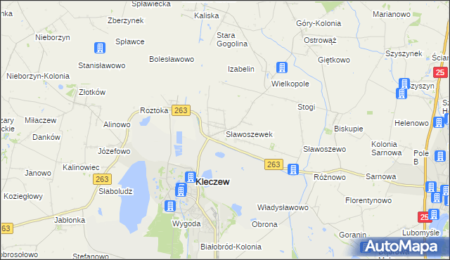 mapa Sławoszewek, Sławoszewek na mapie Targeo