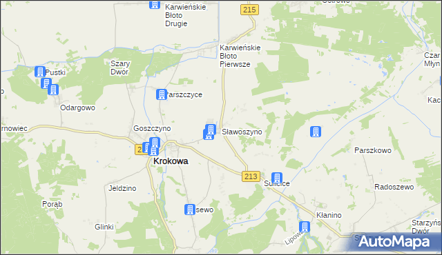 mapa Sławoszyno, Sławoszyno na mapie Targeo